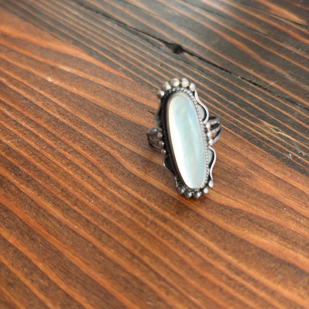 Pearl and sterling silver ring- size 6.5